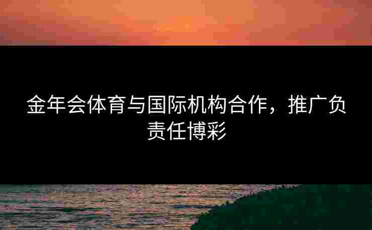 金年会体育与国际机构合作，推广负责任博彩